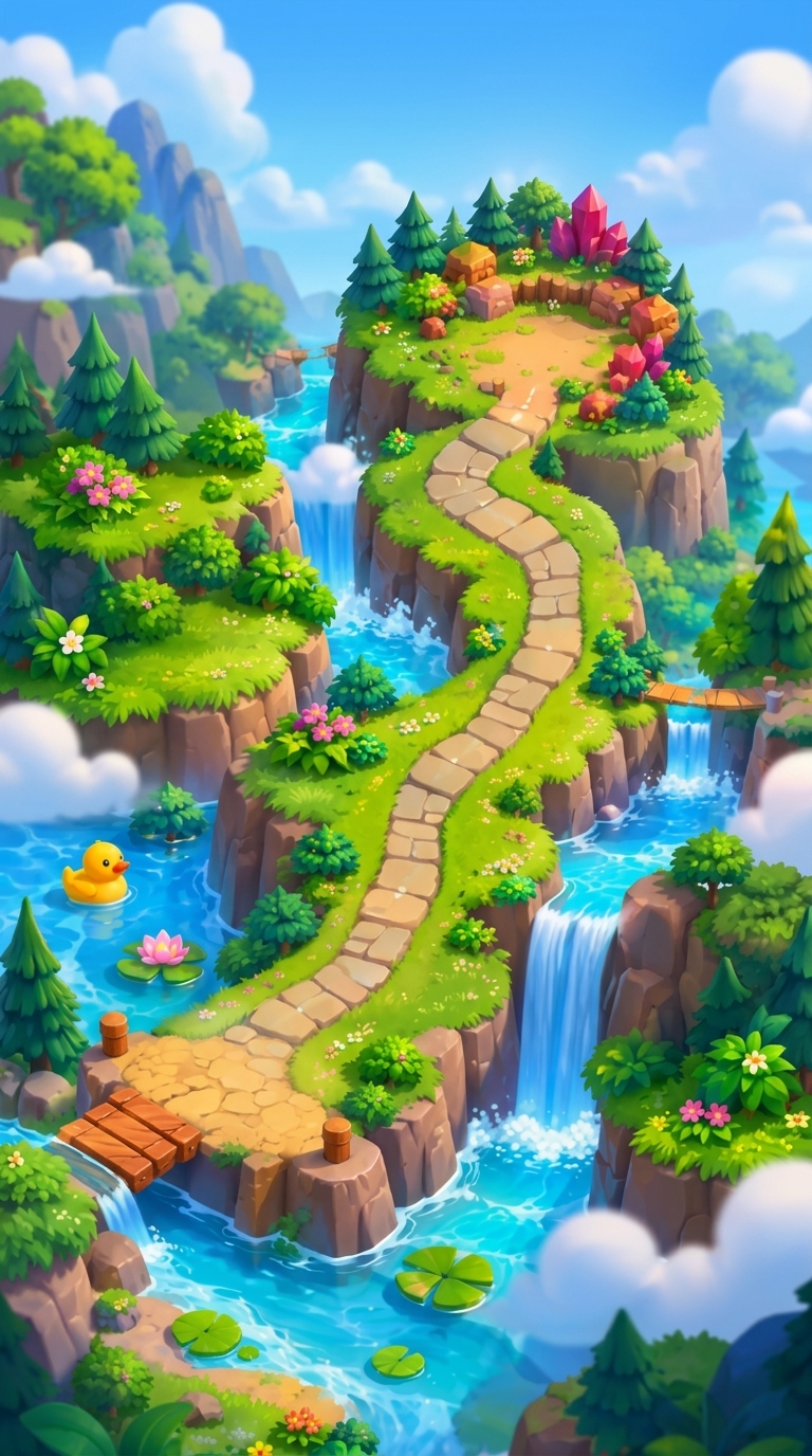 Bubble Valley 3D World Map progression